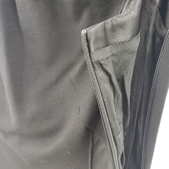 KAREN MILLEN womens black cotton with satin sides dress (no size tag) - Picture 3 of 7